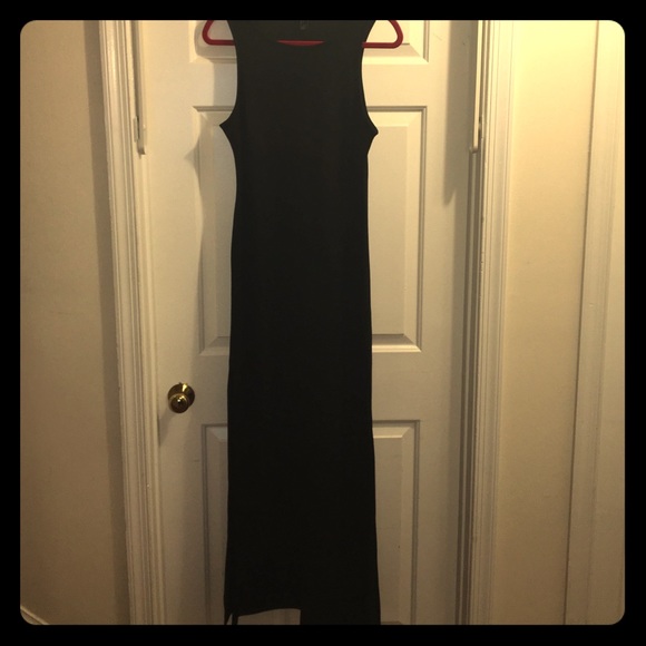 Long Black Dress with slits all the way up2thigh