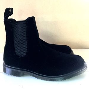Dr. Martens black velvet boots