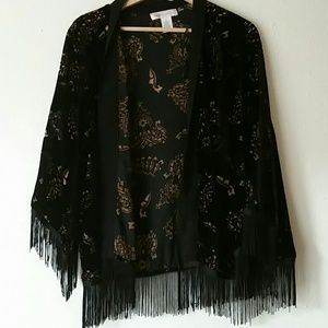 Band of gypsies velvet floral burnout kimono
