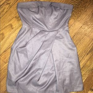 Grey strapless mini dress