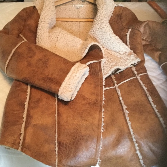 Boutique Jacket faux leather faux Sherpa