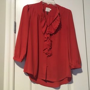 Anthropologie ruffled blouse