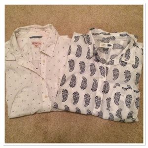 Two button down blouses