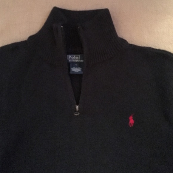 Ralph Lauren Dark Navy Zip Sweater - Picture 2 of 4