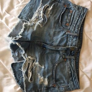 American Eagle High wasted blue Jean shorts