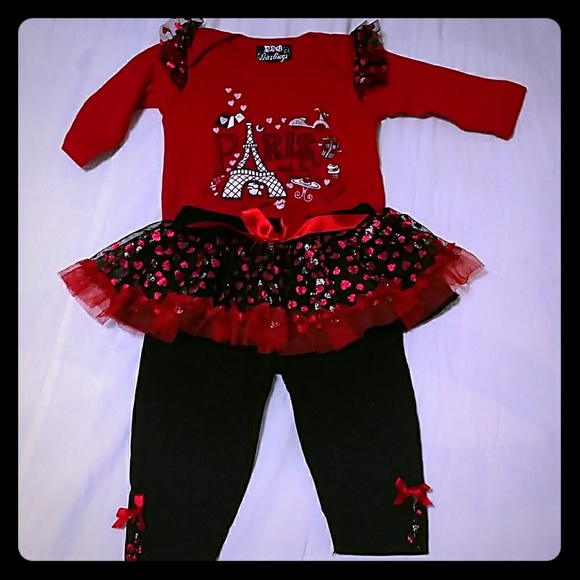 2 piece paris 0-3 outfit