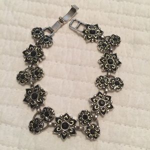 Brighton, gently used, black flowered bracelet.