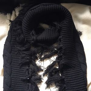 Large black crochet scarf