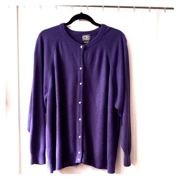 Beautiful Purple Cardigan with Pearl Buttons.