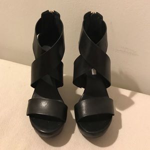 Diane Von Furstenberg Opal Leather heeled wedges