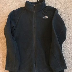 Boys North Face Fleece Jacket, Size Medium, Black.