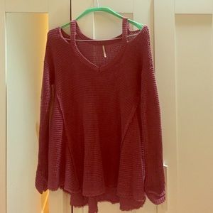 Free People pink sweater size XS, 100% cotton