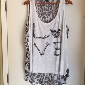 Tank Top. Skull and Love.