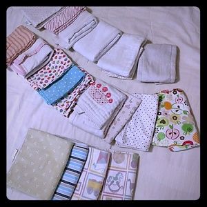 Burp cloths (cloth diapers) and receiving blankets