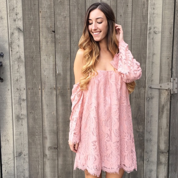 LAST ITEM lace off the shoulder dress - Picture 2 of 4