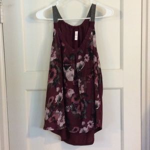Burgundy print loose tank