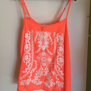 BRIGHT Orange tank top.