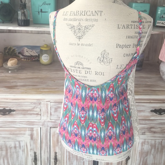 NWOT "Spring Fling" sateen & lace top - Picture 3 of 3