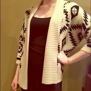 White and Black Aztec Sweater