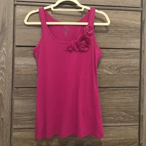 Pink tank with flowers