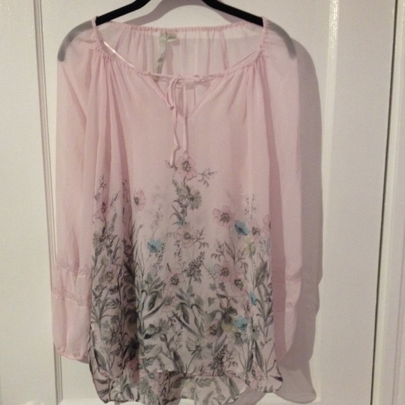 LC Lauren Conrad Tops - Lauren Conrad shear top pink floral size S VGUC