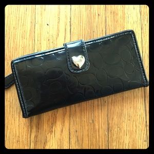 Black patent leather Coach wallet