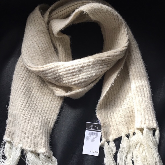 Warm and fuzzy cream winter scarf