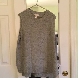 Gray long sweater vest