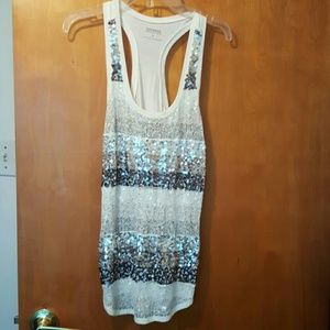 Silver and Grey sequin top