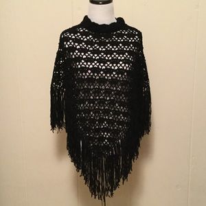 Black Crotchet Poncho