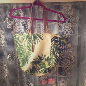 Vince Camuto Palm Tree Canvas Tote