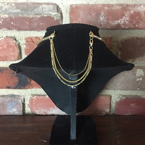 Brass collar with Druzy stone pendant - Picture 2 of 7