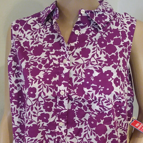 St. Johns Bay purple and white top - Picture 2 of 4