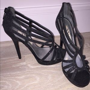 Nina peep toe heels