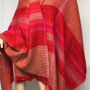 Echo Pashmina Shawl red gold pink wrap NWTs 76x44"