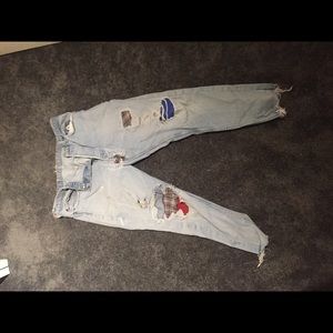Vintage 1980s Levi jeans. Custom pre ripped.