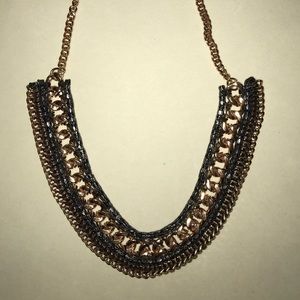H&M Black and Gold Bib Necklace