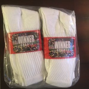 White crew socks. Size 9-11. 2 for $15.
