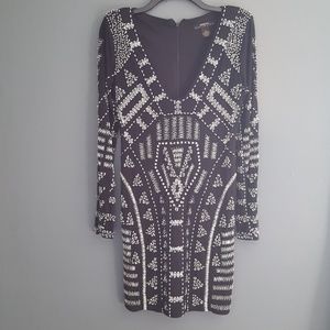 Arden B Exclusive beaded plunging longsleeve dress