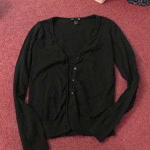 Black basic button down sweater