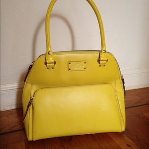 Kate spade neon yellow hand bag