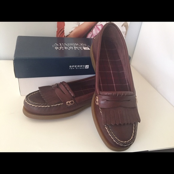 Sperry topsider brown leather loafers shoes 9M