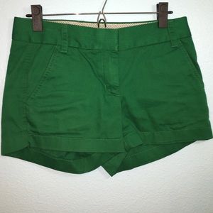 J.Crew dark green 3 in chinos