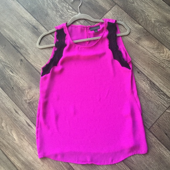 Purple Tank with Black Lace
