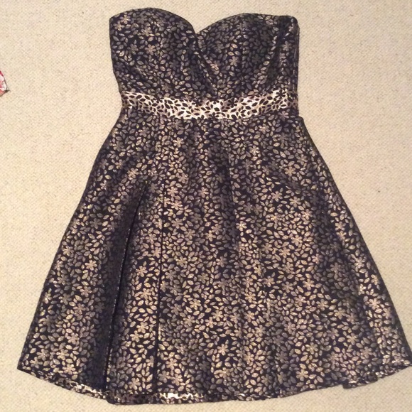 Beautiful Golden Strapless Dress
