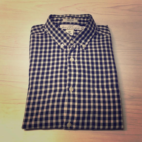 Regular Fit Gingham L.O.G.G. H&M Button Down Shirt