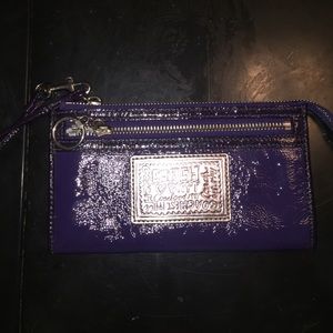 Purple POPPY Coach wristlet