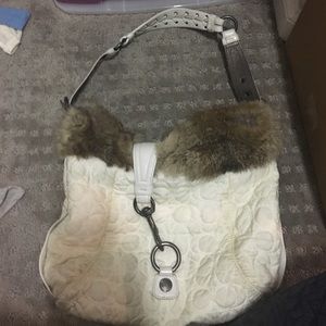 Coach purse with real fur.