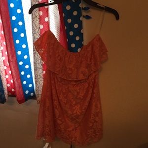 Orange lace dress