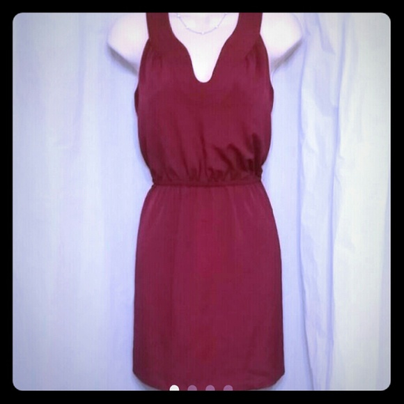 LOFT Dresses & Skirts - Magenta Elastic Waist Minidress by Loft